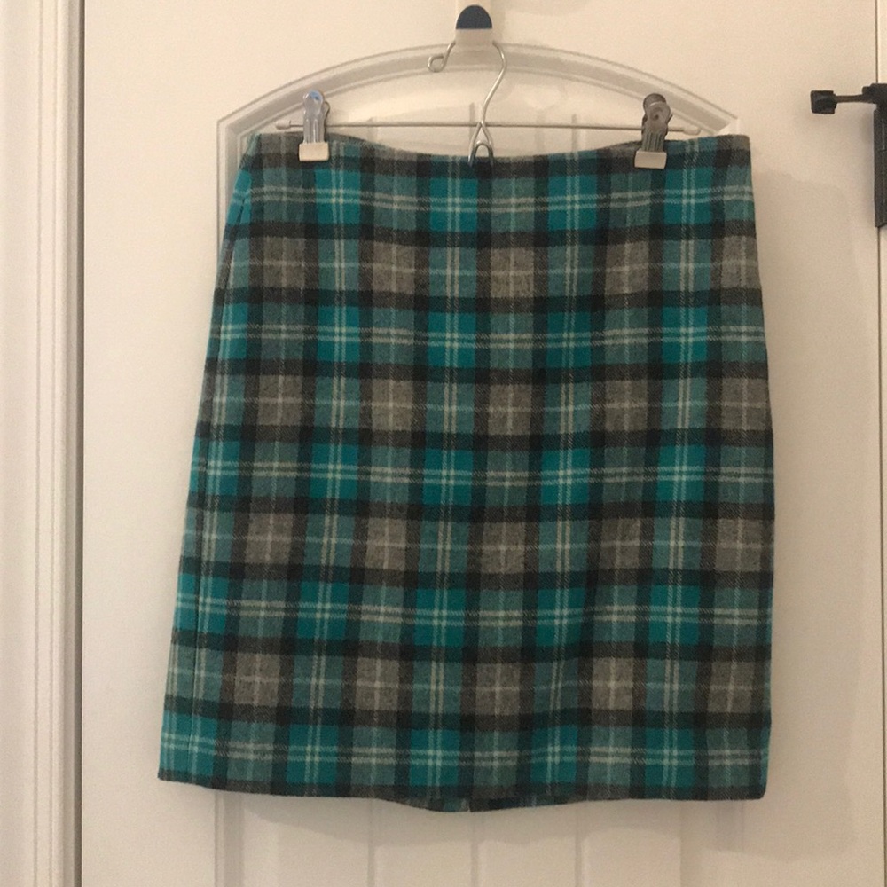 Talbots wool plaid skirt